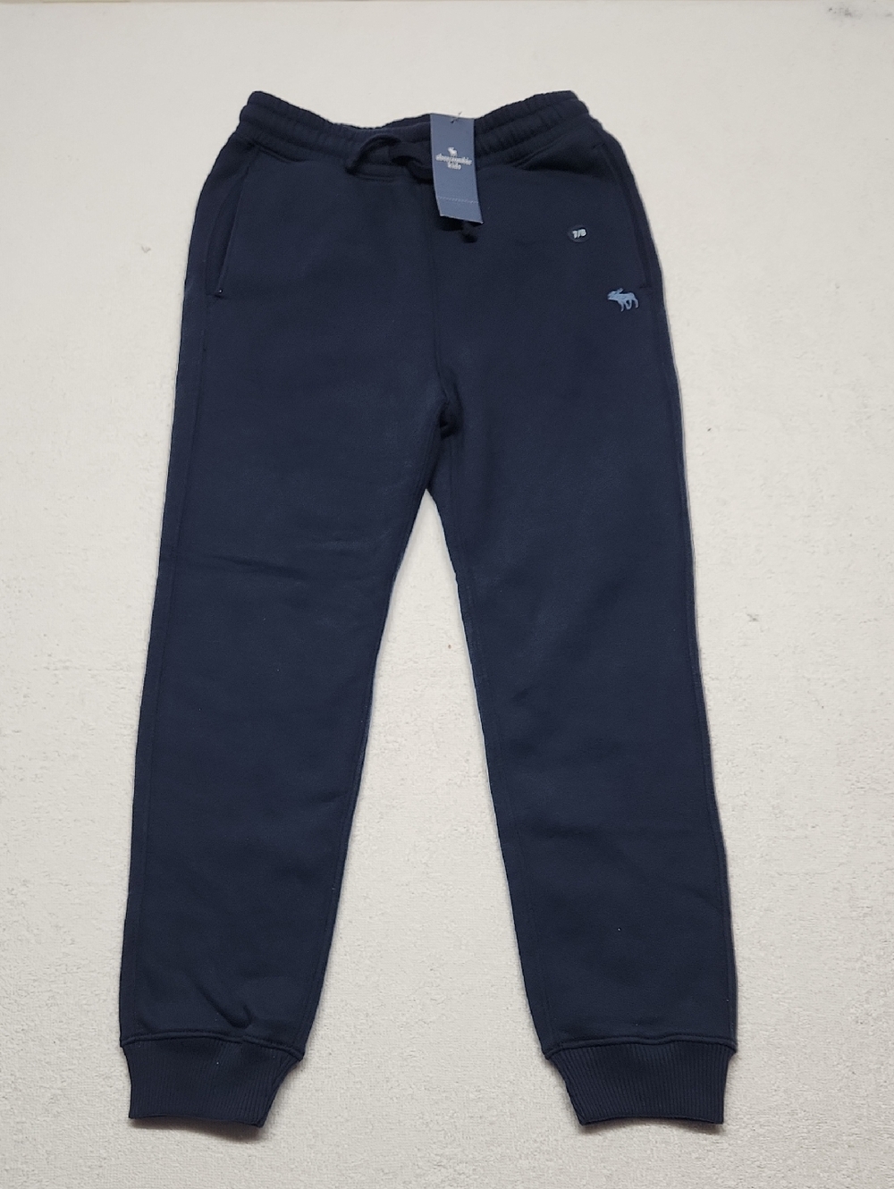 Ambercrombie Kids-Navy Sweatpants with Small Embroidered Logo